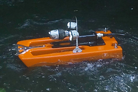 bateau de flottaison pour inspection vidéo de riviere et grand égout exemple utilisation