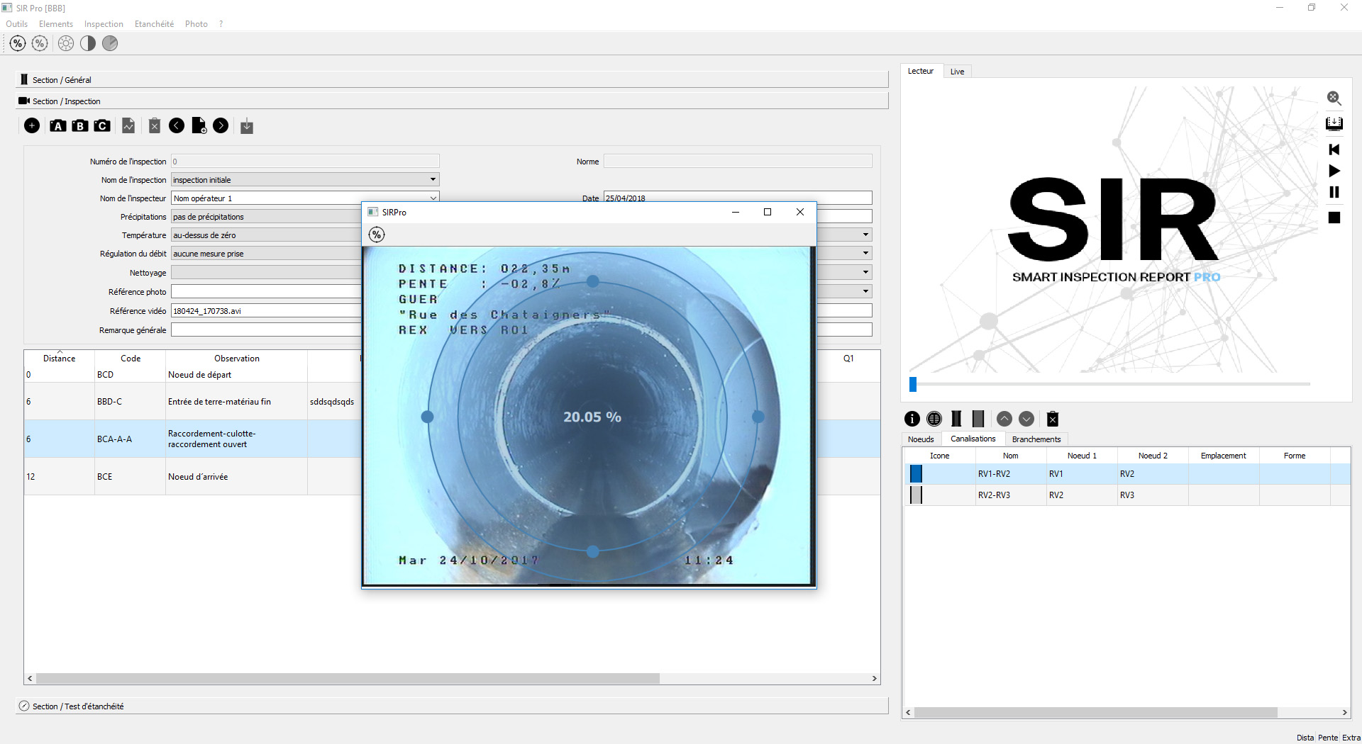 logiciel SIR Pro pour mini cam solo pro