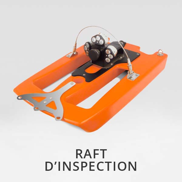 raft ou bateau d'inspection vidéo pour rivière grande conduite