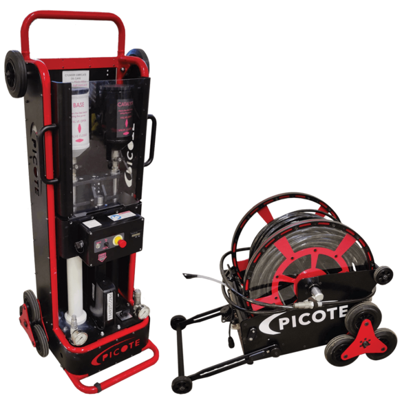 Xpress Coating Pump & Reel PICOTE disponible en France - uniquement pour les professionnels de la réhabilitation